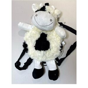 Kids cow animal plush soft backpack with detachable leash